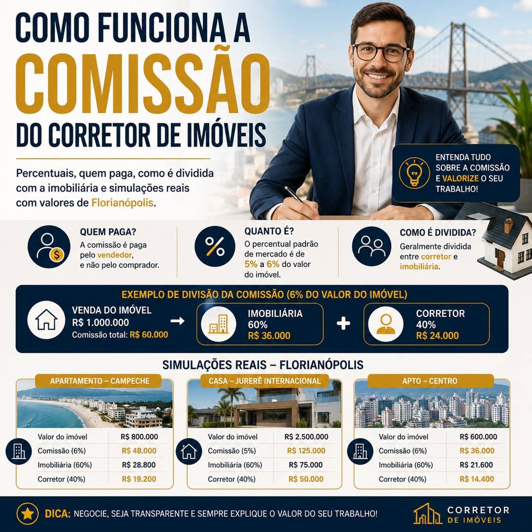 Como funciona a comissão do corretor de imóveis