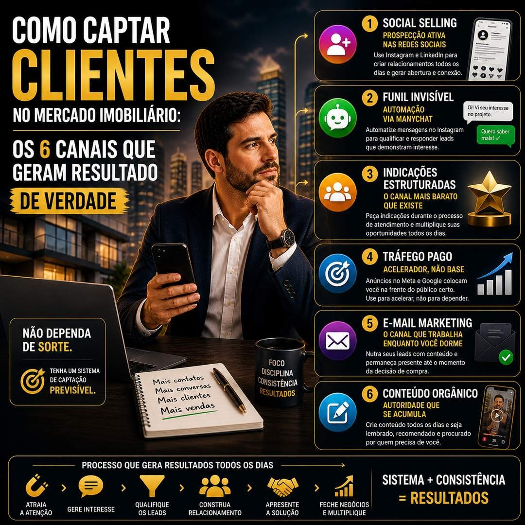 Como captar clientes no mercado imobiliário: os 6 canais que geram resultado de verdade