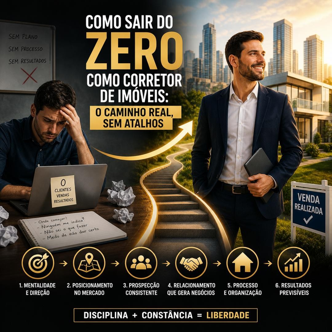 Como sair do zero como corretor de imóveis: o caminho real, sem atalhos